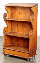PINE OPEN SHELF CUPBOARD, 19TH