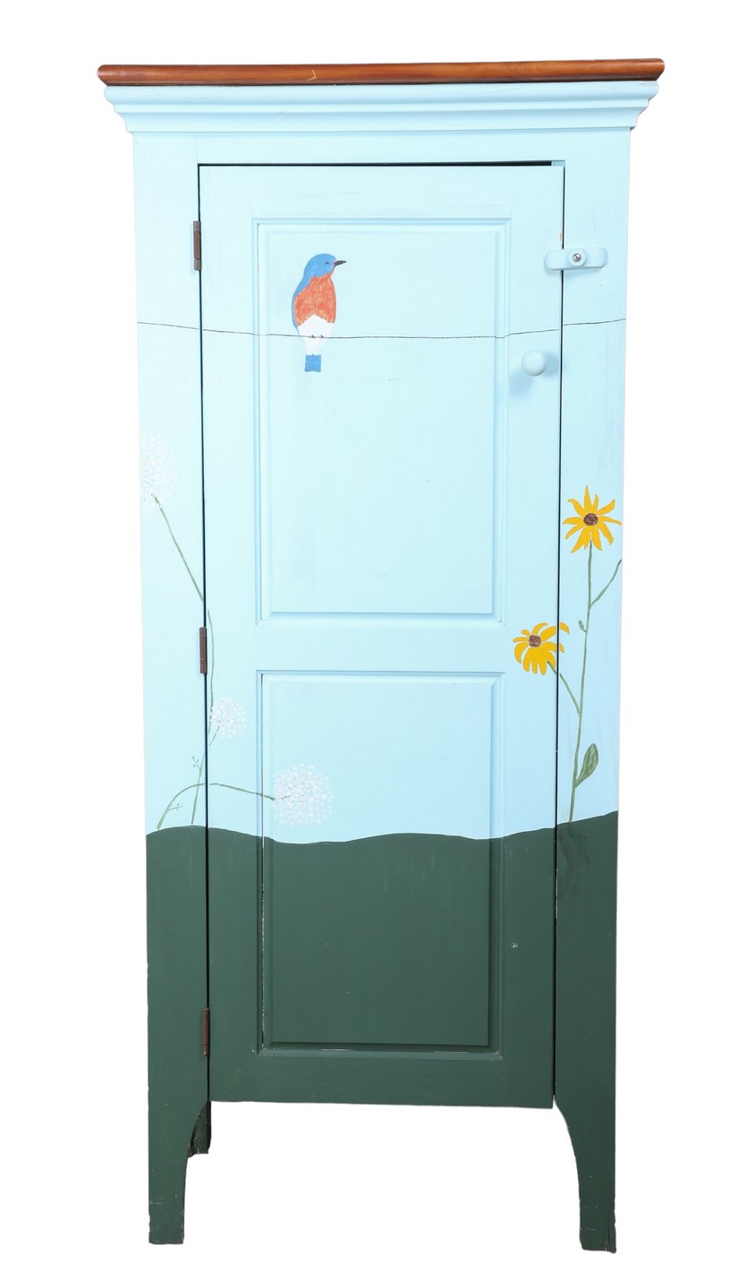 Pine paint decorated one door