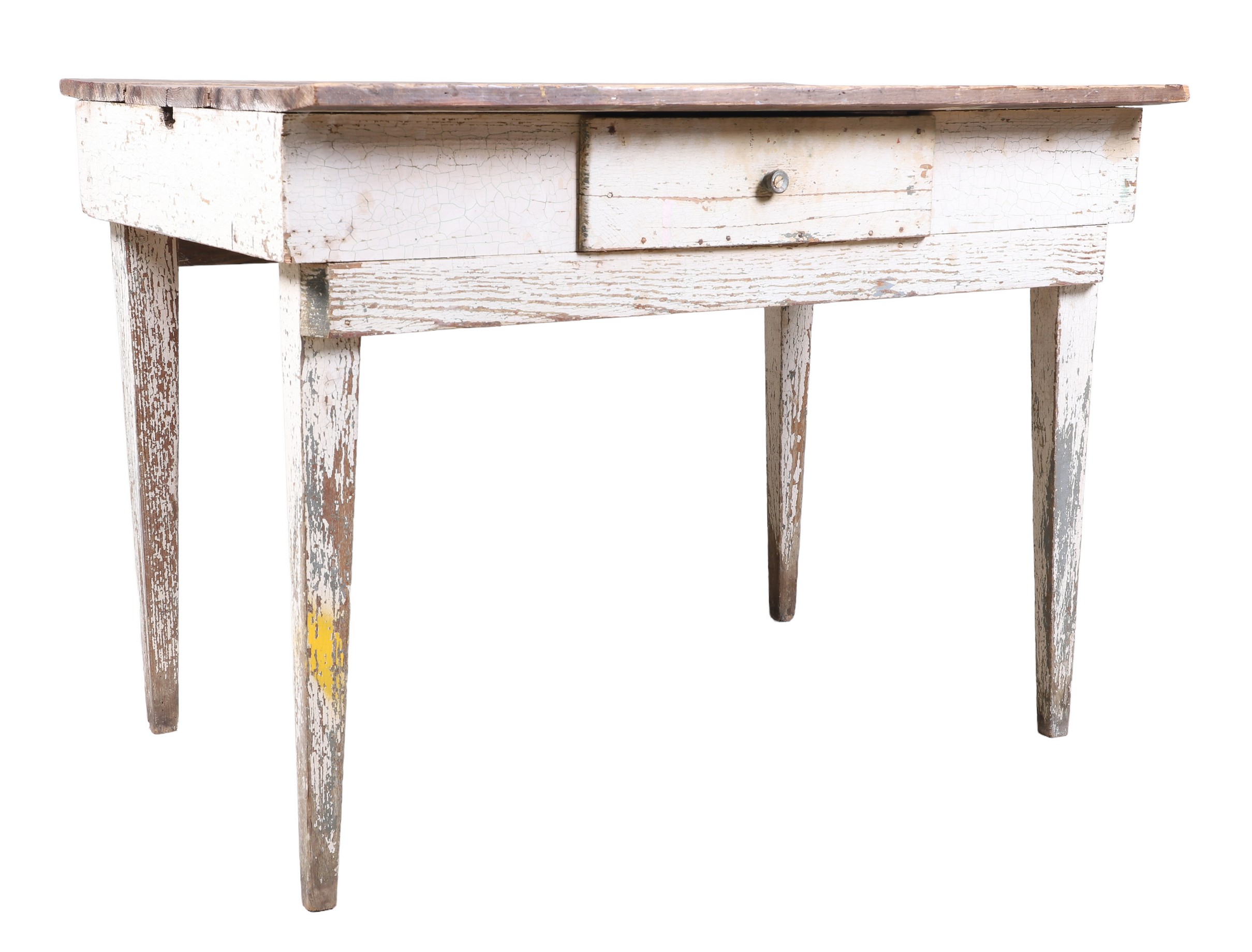 Pine painted work table, 3 board