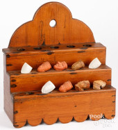 PINE PIPE RACK, 19TH C., WITH