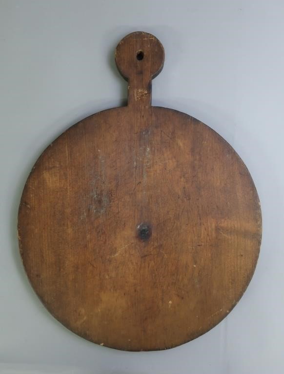 Pine round bread board, 23"l, 17