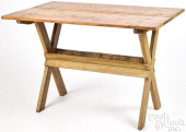 PINE SAWBUCK TABLE, 19TH C.<br