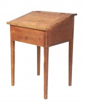 Pine schoolmasters desk, ink w