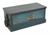 PINE SEA CHEST WITH LATER PAIN