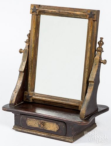 PINE SHAVING MIRROR, LATE 19TH