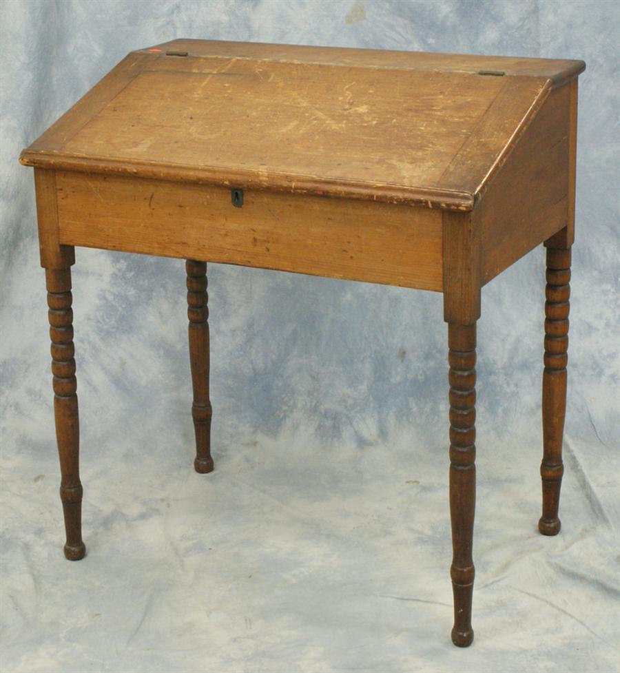 Pine Sheraton lift lid school desk,