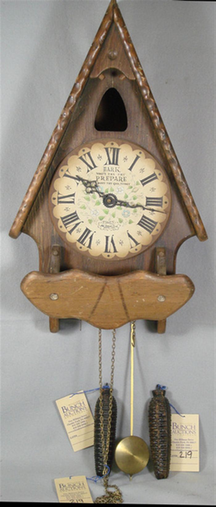 Pine steeple style wall clock,