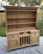 PINE STEP BACK CUPBOARD: A lov