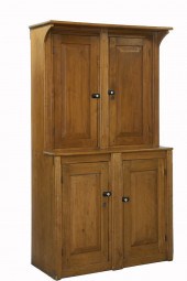 PINE STEPBACK CUPBOARD 19th c.