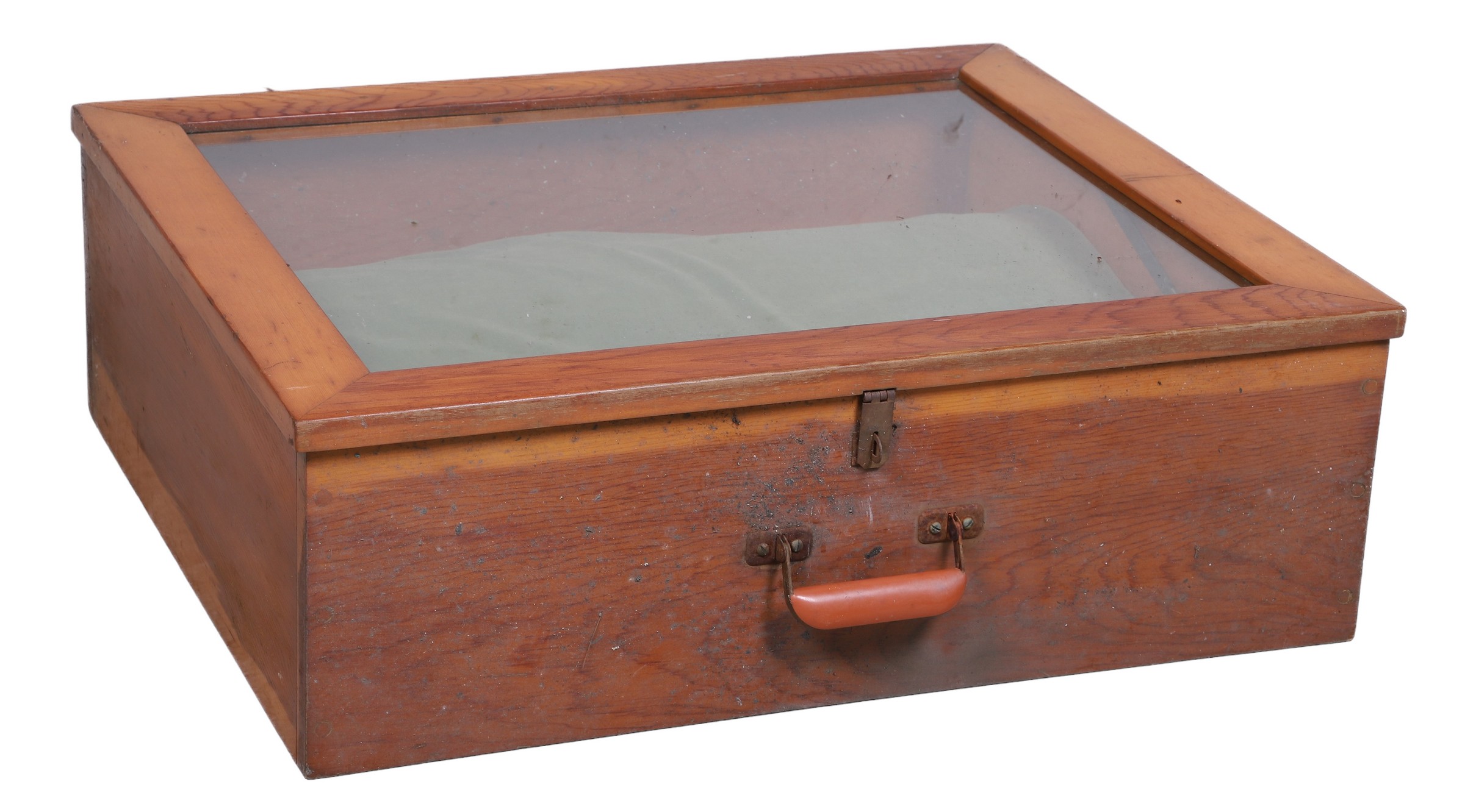 Pine tabletop jewelry case, green