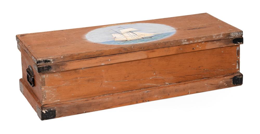 PINE TOOL CHEST WITH PAINTED