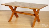 PINE TRESTLE TABLE, 19TH C.Pin