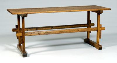 Pine trestle table, pine, beech and