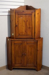 PINE TWO PART CORNER CUPBOARDP
