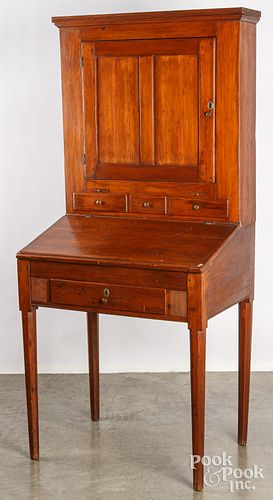PINE TWO-PART PLANTATION DESK, 19TH