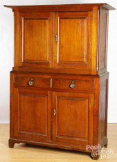 PINE TWO-PART PRESS CUPBOARD,