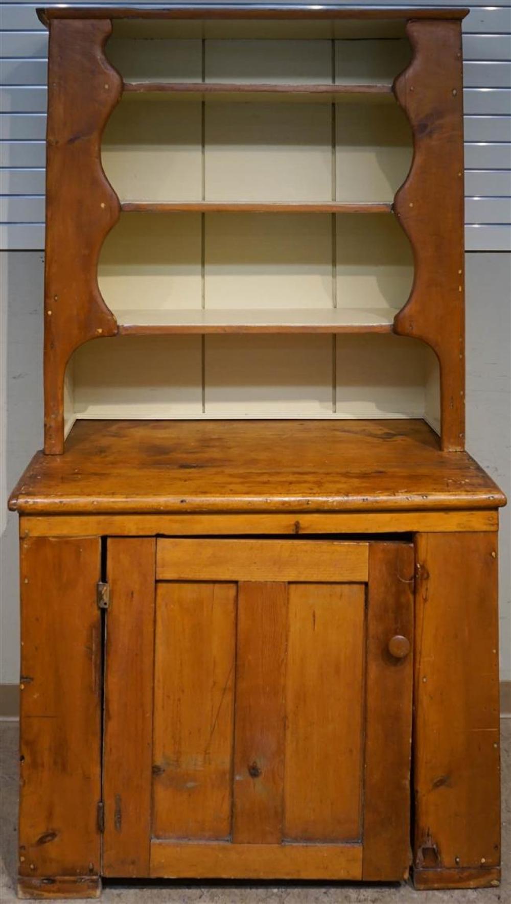 PINE TWO-PART STEP-BACK CABINET,