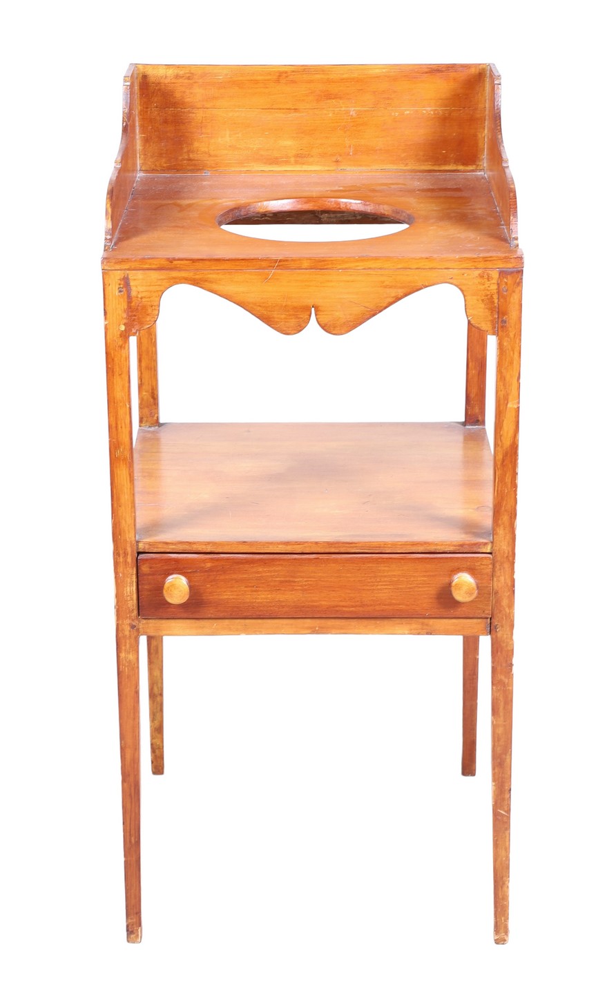 Pine washstand, basin insert,