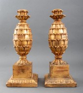PINECONE FORM GILT WOOD FINIAL