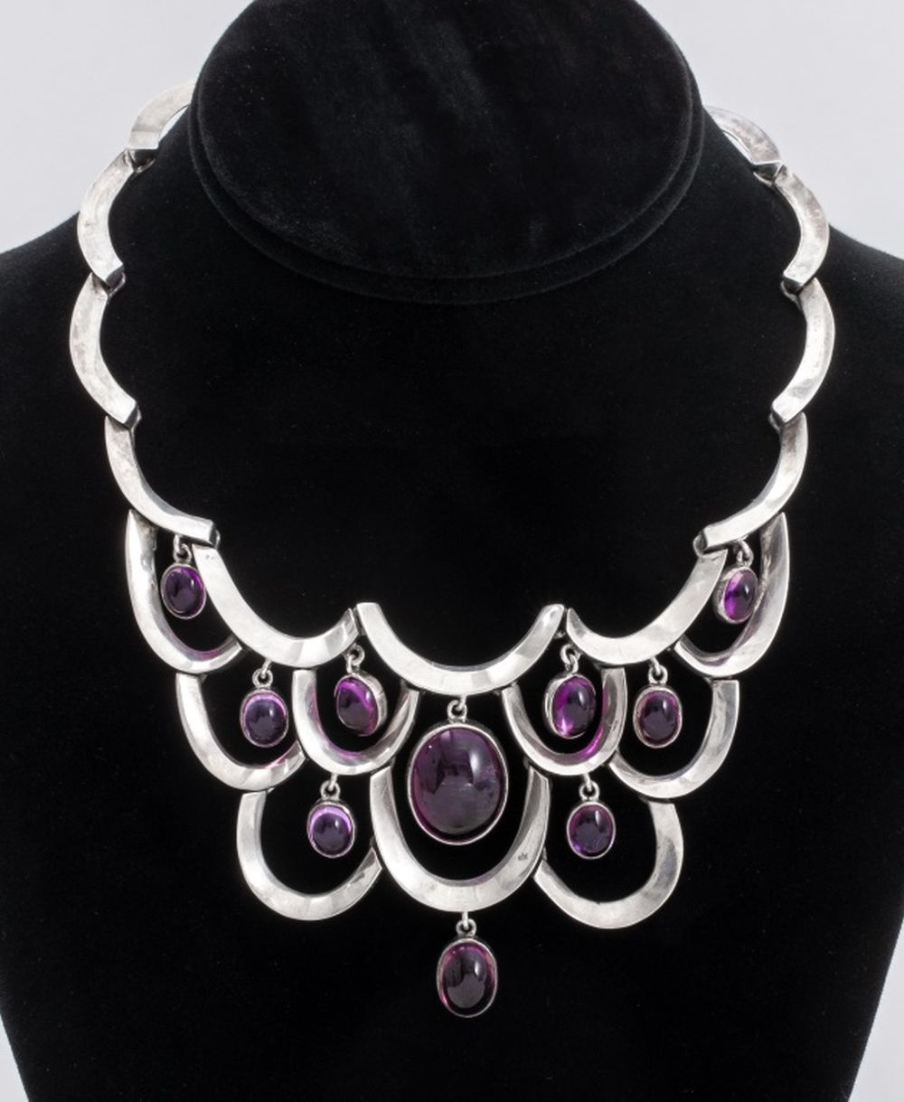 PINEDA STERLING & AMETHYST BIB