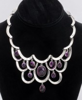 PINEDA STERLING & AMETHYST BIB
