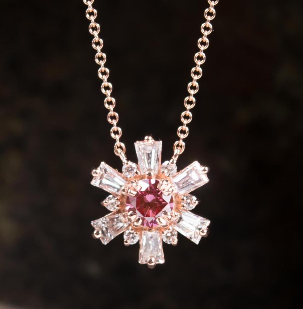 PINK AND WHITE DIAMOND PENDANT