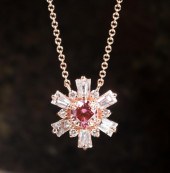 PINK AND WHITE DIAMOND PENDANT