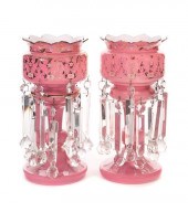 PINK CASED GLASS VICTORIAN MAN