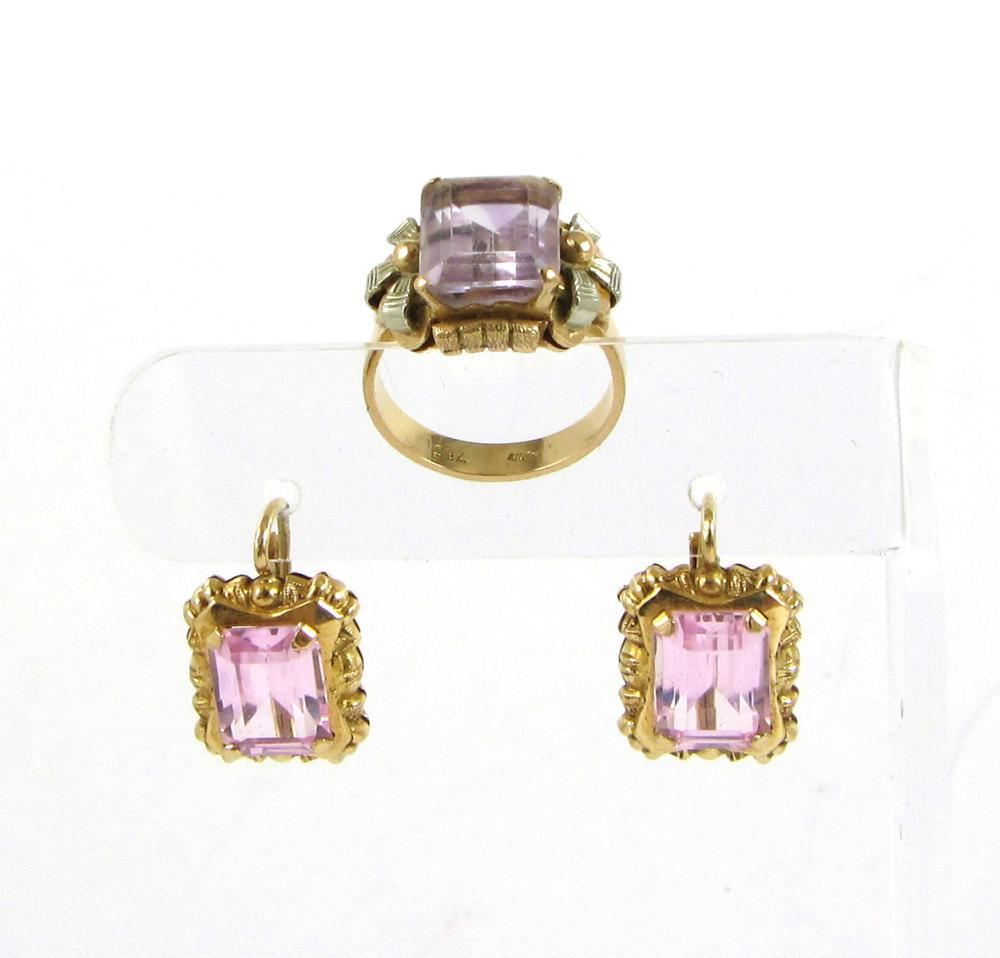 PINK GEMSTONE AND EIGHTEEN KARAT