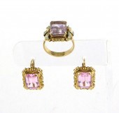 PINK GEMSTONE AND EIGHTEEN KAR