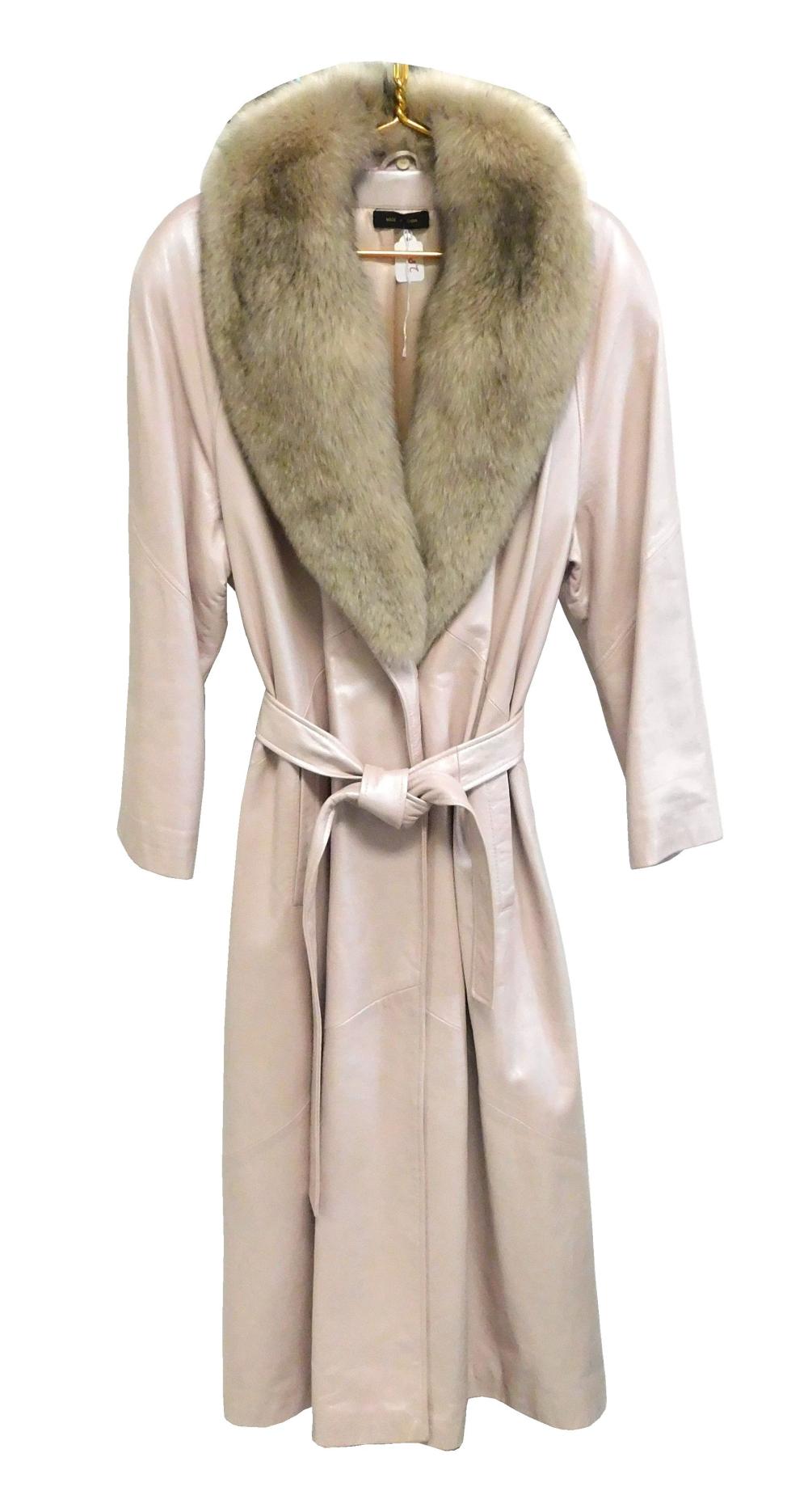 PINK LEATHER COAT WITH DETACHABLE