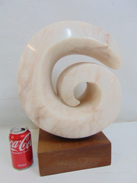 PINK MARBLE SPIRAL FORM CARVING