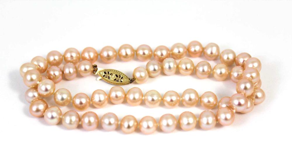 PINK PEARL AND FOURTEEN KARAT