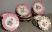Pink Porcelain Tazzas with Mat