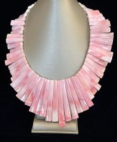 PINK QUEEN CONCH SHELL BIB NEC