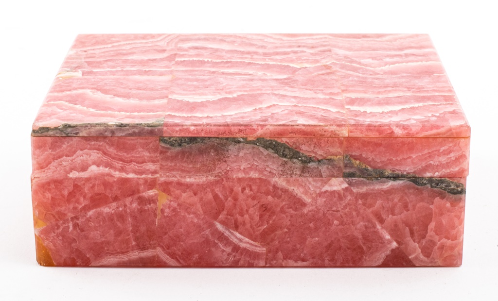 PINK RHODOCHROSITE VENEERED WHITE