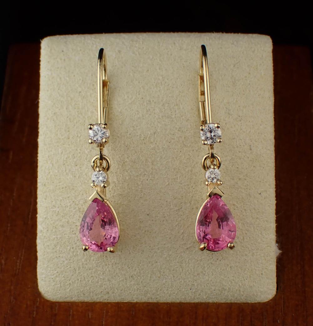 PINK SAPPHIRE AND DIAMOND DANGLE