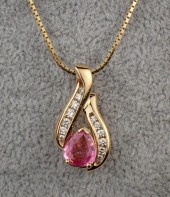 PINK SAPPHIRE AND DIAMOND PEND