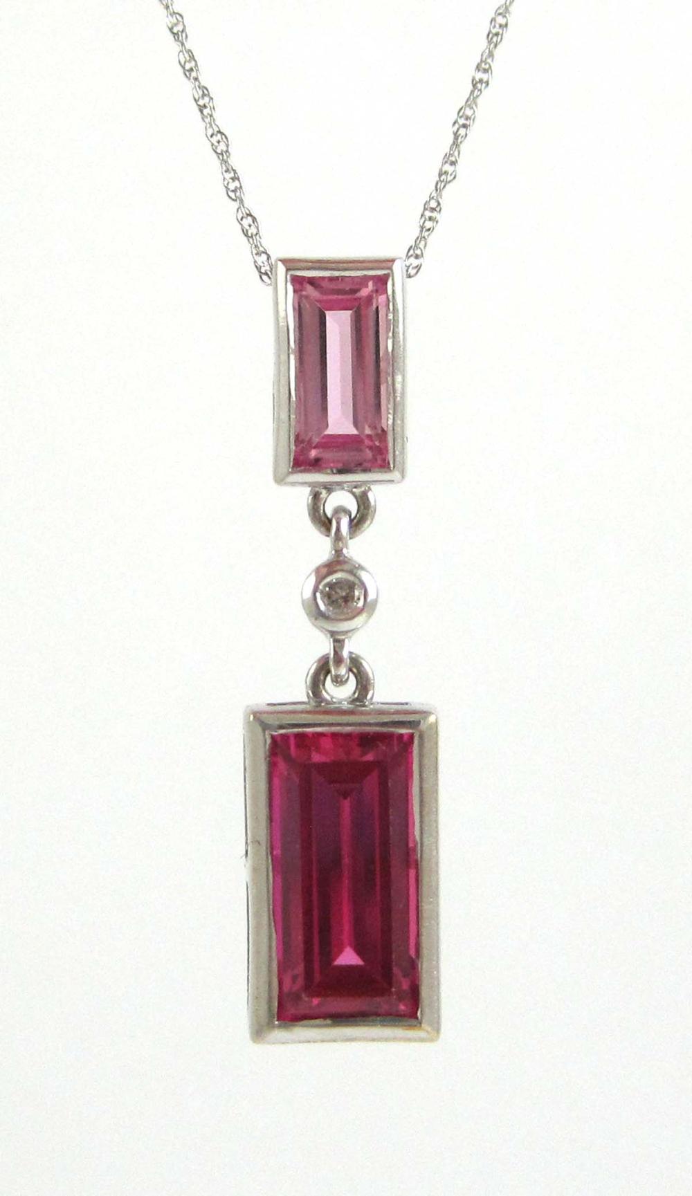 PINK SAPPHIRE AND DIAMOND PENDANT