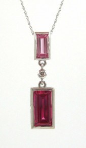 PINK SAPPHIRE AND DIAMOND PEND