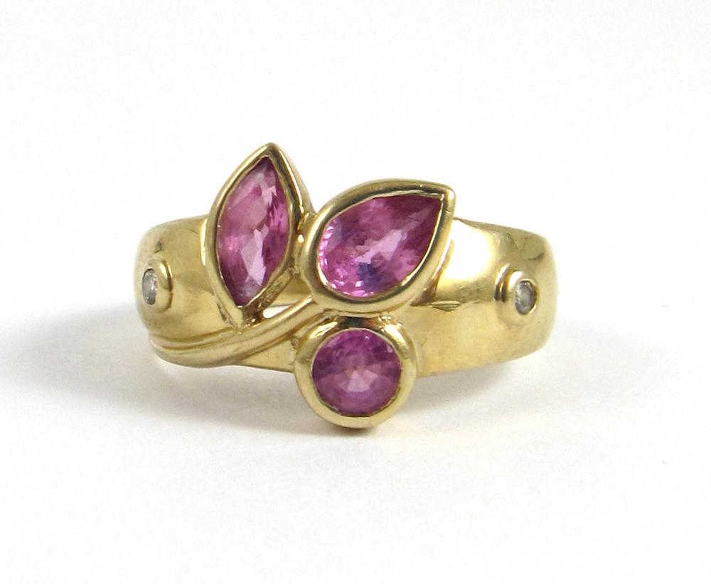 PINK SAPPHIRE, DIAMOND AND FOURTEEN