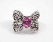 PINK SAPPHIRE, DIAMOND AND WHI