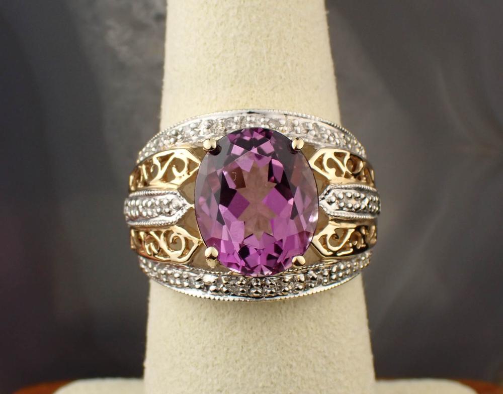 PINK TOPAZ, DIAMOND AND FOURTEEN