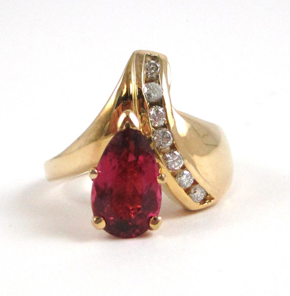 PINK TOPAZ, DIAMOND AND FOURTEEN