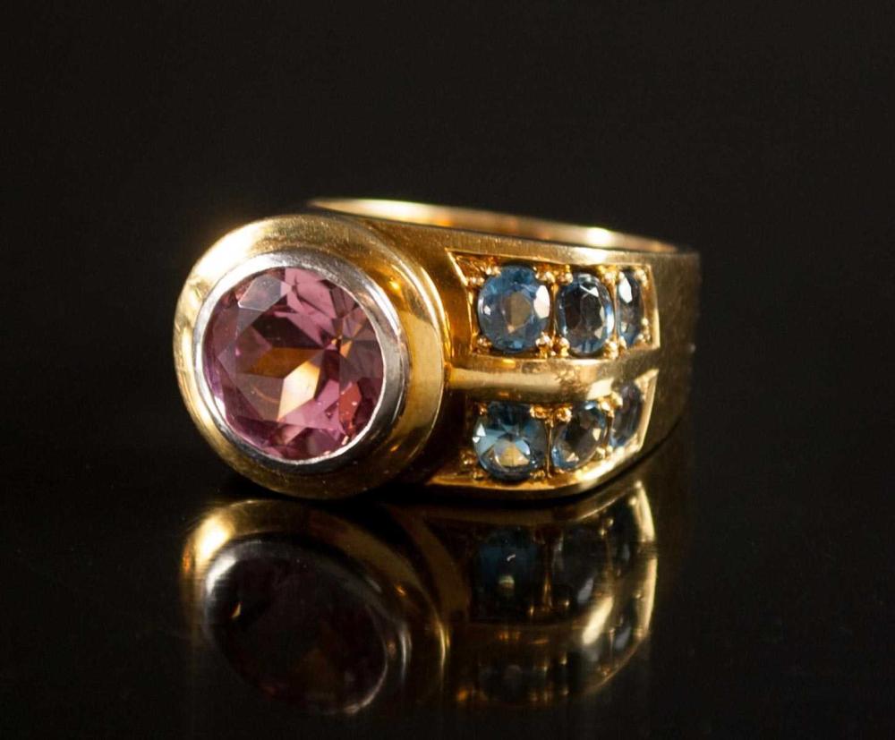 PINK TOURMALINE AND AQUAMARINE