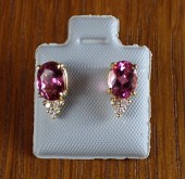PINK TOURMALINE AND DIAMOND EA