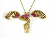 PINK TOURMALINE AND DIAMOND NE