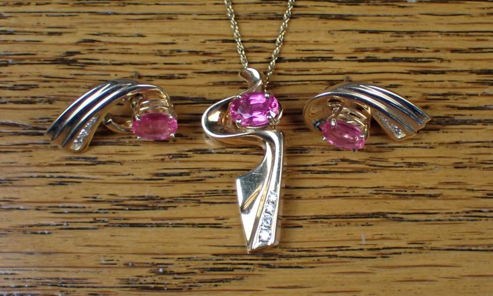 PINK TOURMALINE AND DIAMOND