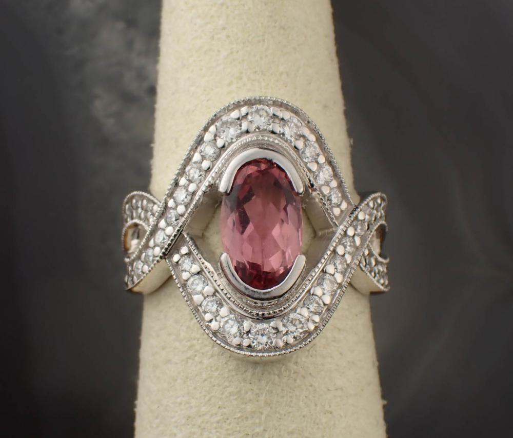 PINK TOURMALINE, DIAMOND AND