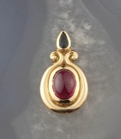 PINK TOURMALINE, SAPPHIRE AND